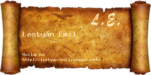 Lestyán Emil névjegykártya